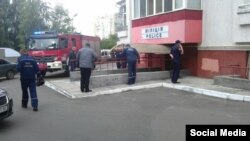 Взрыв растяжки в одном из отделений милиции во Львове 