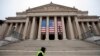 U.S. -- A man walks past the closed National Archives building in Washington, December 31, 2018