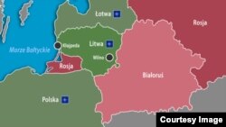 Belarus - Lithuania between Belarus and Kaliningrad, map