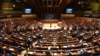 FRANCE – President of Ukraine Volodymyr Zelenskyy (on screen) speaking via video link at the PACE session. Strasbourg, France, October 13, 2022