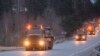 LATVIA -- A convoy of British armoured vehicles of the Royal Welsh Battlegroup is on the way to Estonia driving through Liepupe, Latvia, 25 February 2022.